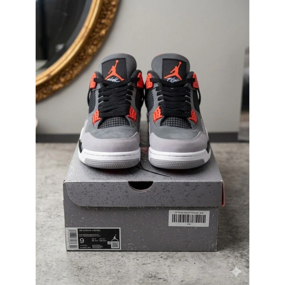 Jordan Air Jordan 4 Retro Infrared 2022 DH6927-061 Mid Top Sneaker Mens sz 9